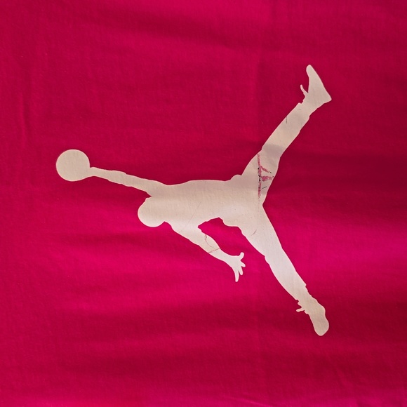 JORDAN BRAND GIRLS PINK SIGNATURE SHORT SLEEVE TEE-SHIRT SIZE LARGE - Picture 3 of 10